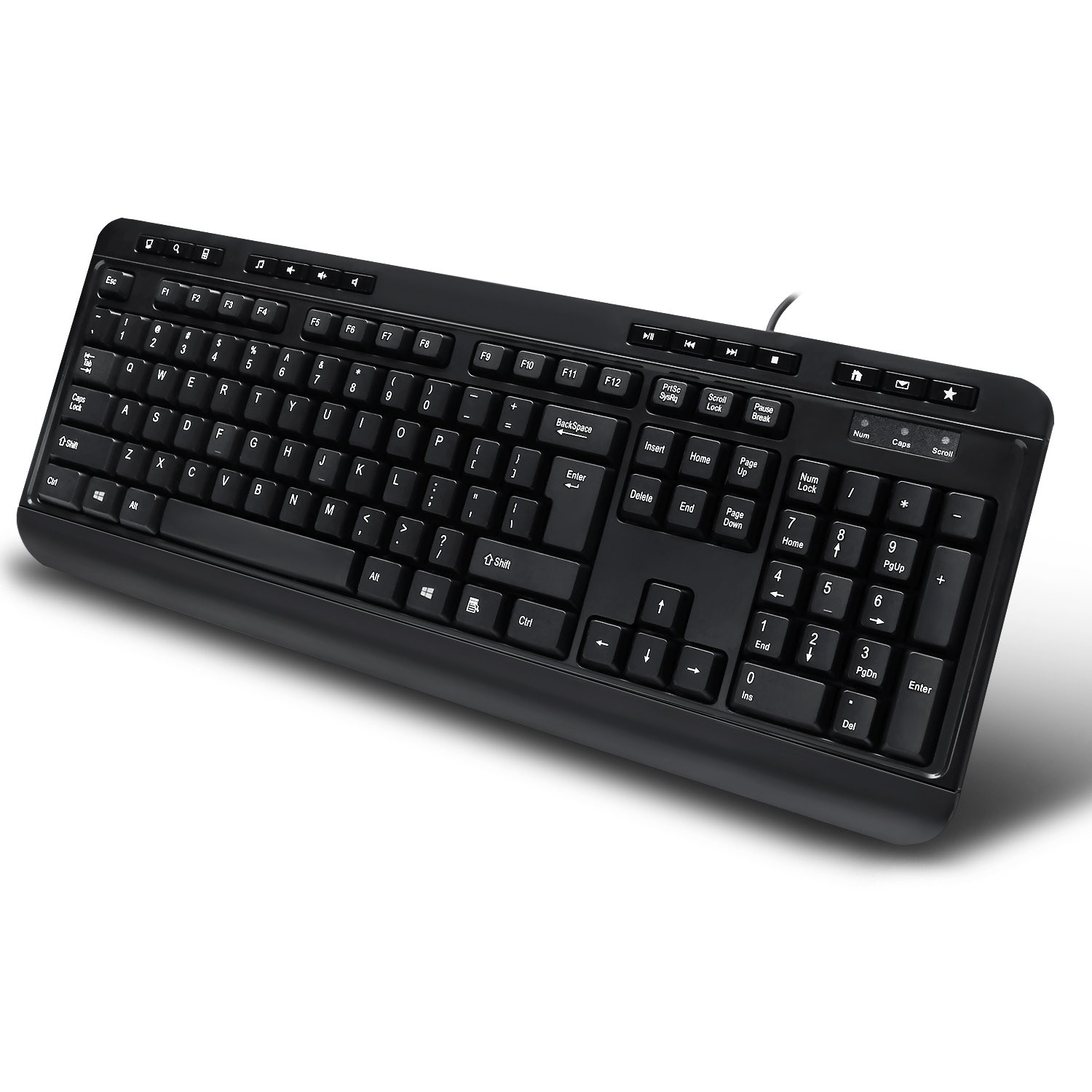 Adesso AKB-132HB- Multimedia Desktop Keyboard with 3-Port USB Hub (akb132hb)