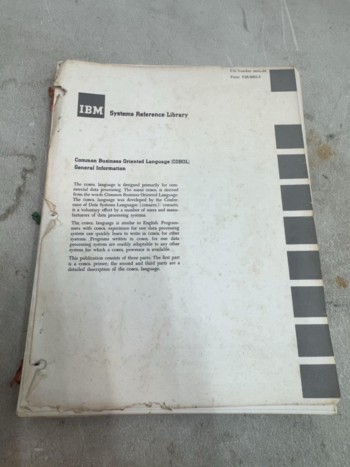 IBM System/360 COBOL General Information IBM Systems Reference Library Manual