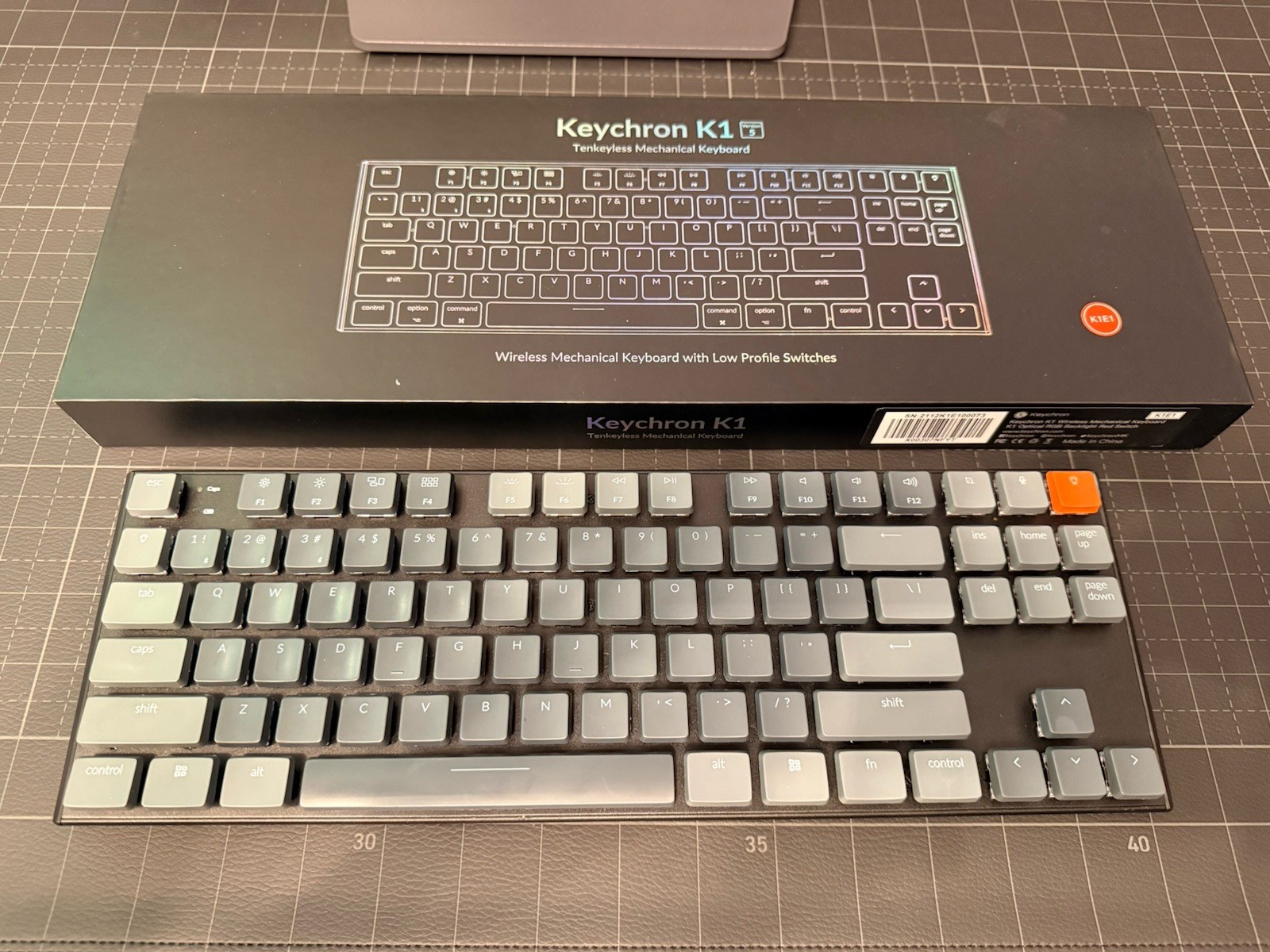 Keychron K1 V5 Wireless Mechanical Keyboard - Includes Extra RED LINEAR Switches