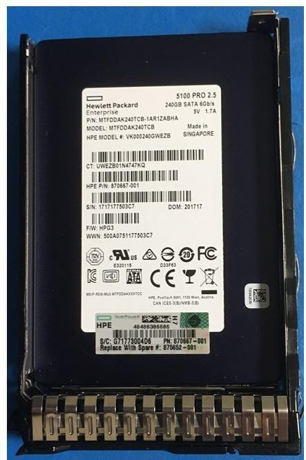 HP 875652-001 875503-B21 240GB SFF SATA RI DS SC SSD ~E~