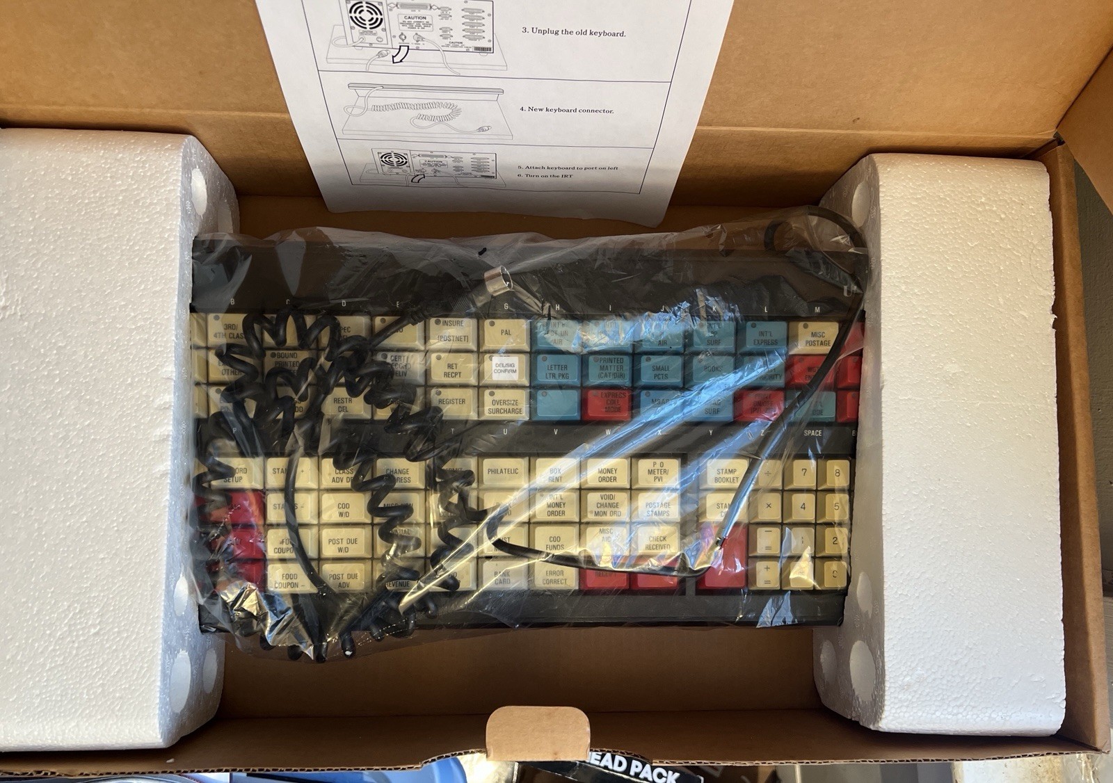 RARE Vintage Unisys IRT 2050 Keyboard Lockheed Martin USPS Post Office W/ Box