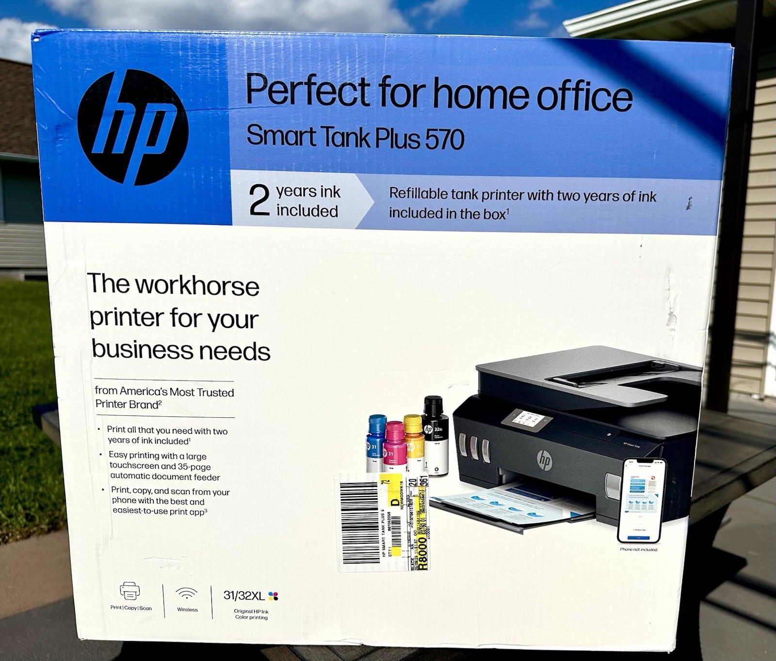 HP Smart Tank Plus 570 Wireless All-in-One Ink Tank Printer New Sealed 5HX14A
