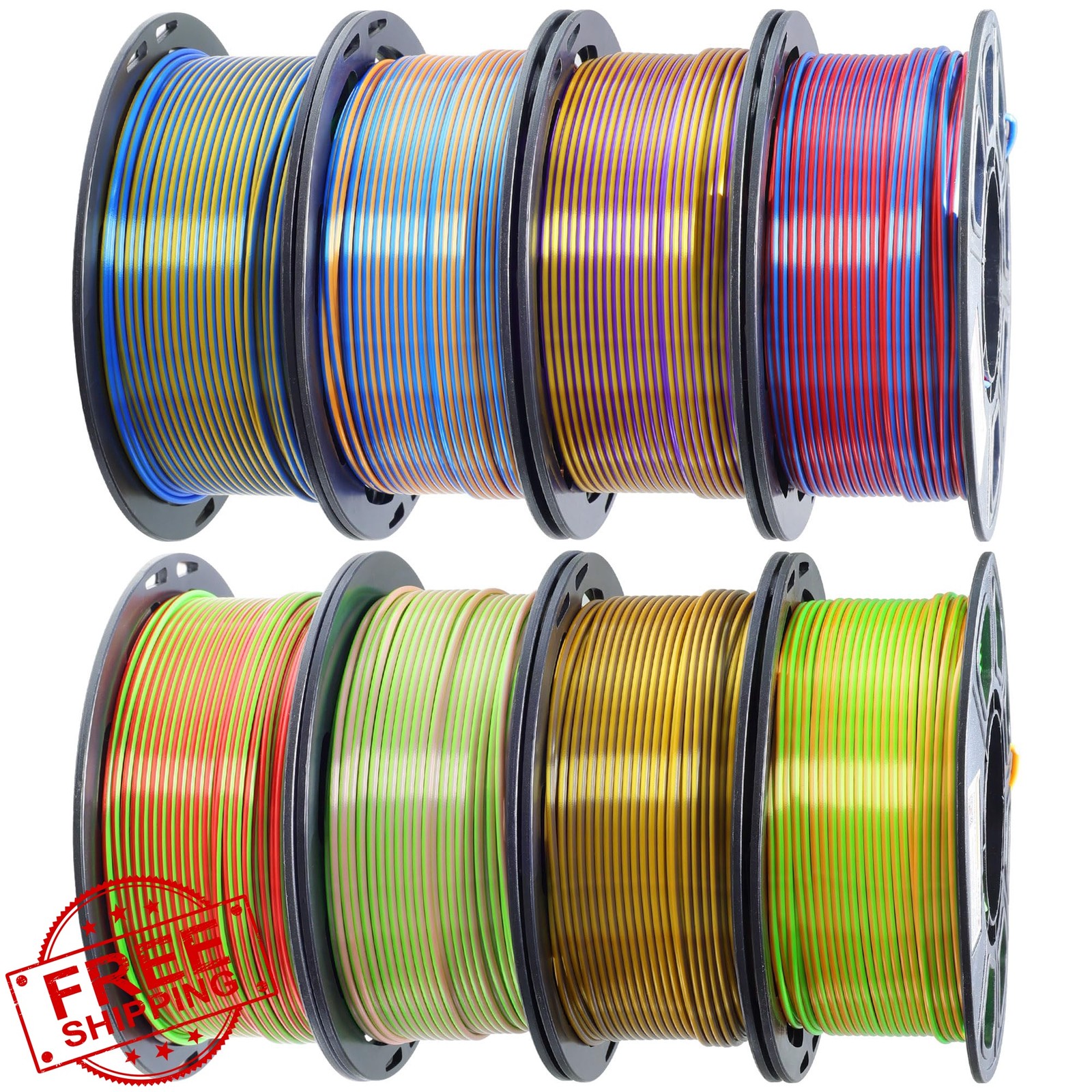 MIKA3D 8 Spool Dual Color Silk PLA 1.75mm