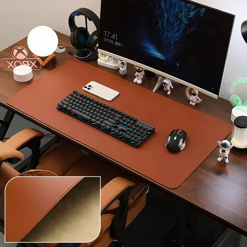 Large PU Leather Desk Pad Protector Non Slip Office Desk Mat Mouse Pad Wateproof