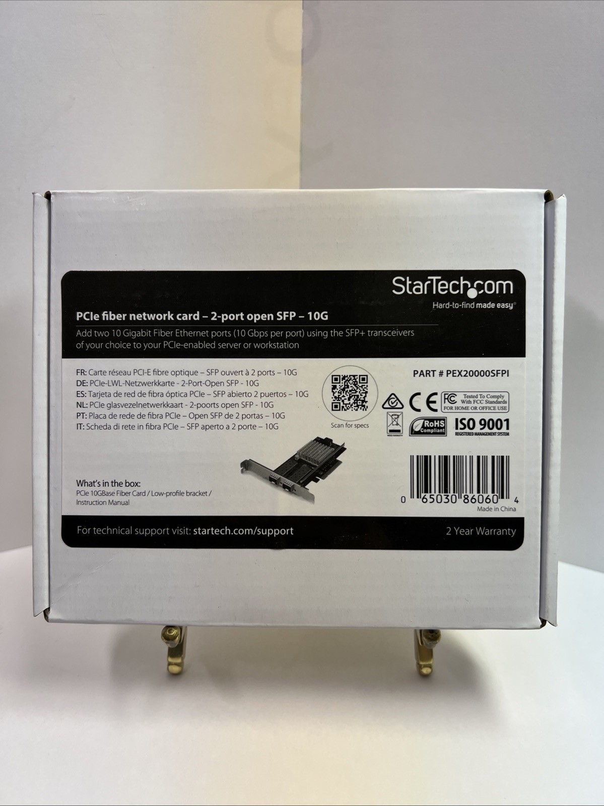 STARTECH.COM 10GB FIBER NETWORK CARD 2 PORT OPEN SFP PART #PEX20000SFPI
