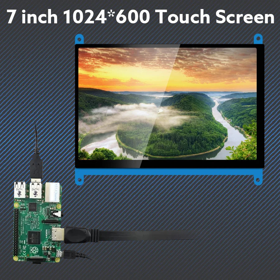Eyoyo 7 Inch HDMI Touch Screen Monitor 1024x600 IPS for Raspberry Pi