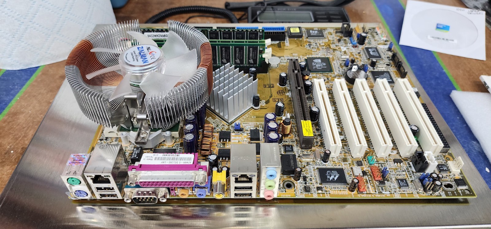 ASUS A7N8X-E Deluxe, CPU, Geforce 7600GS & Parts For Vintage Rig — Just Add Case