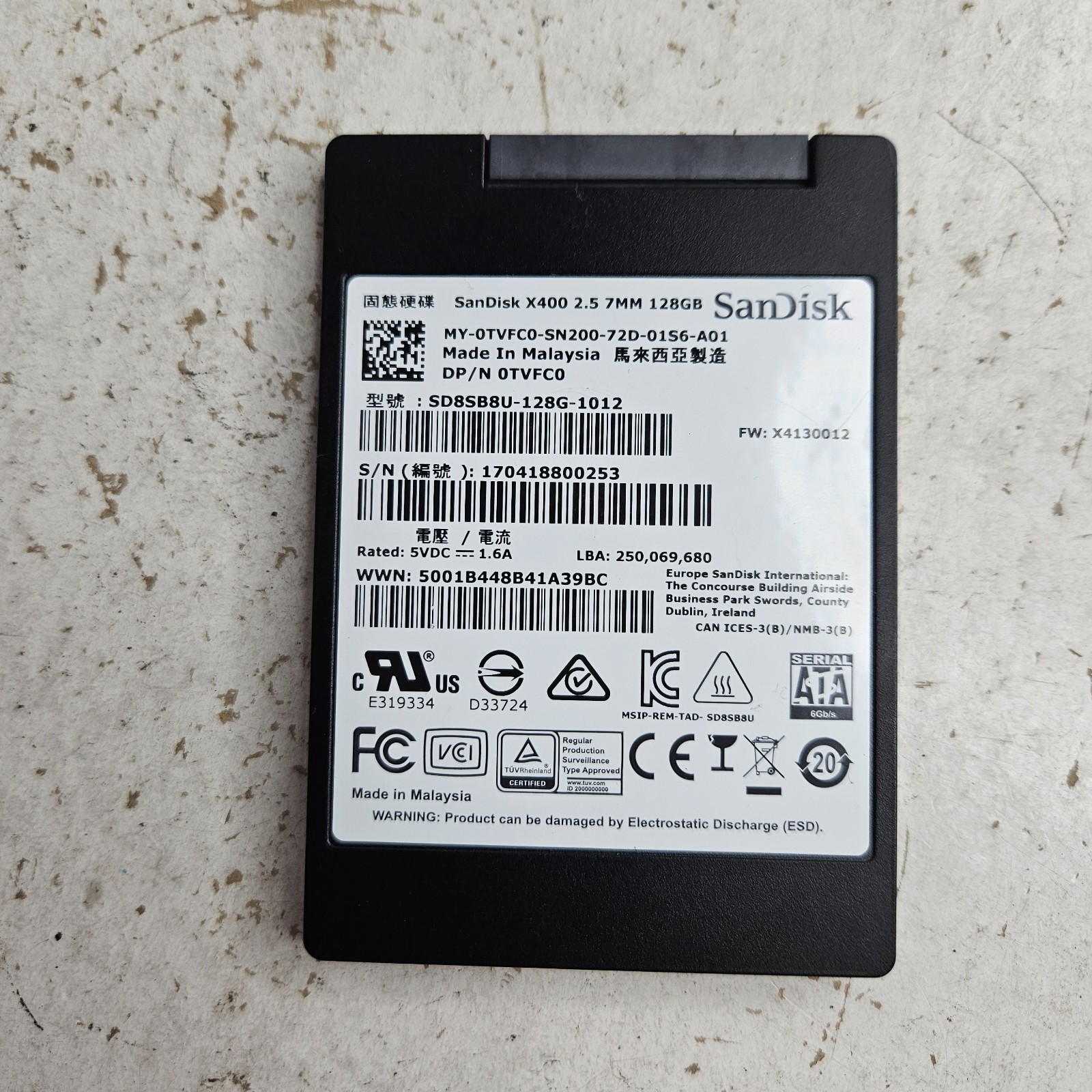 SanDisk X400 128GB 2.5" Internal Solid State Drive SSD SD8SB8U-128G-1012