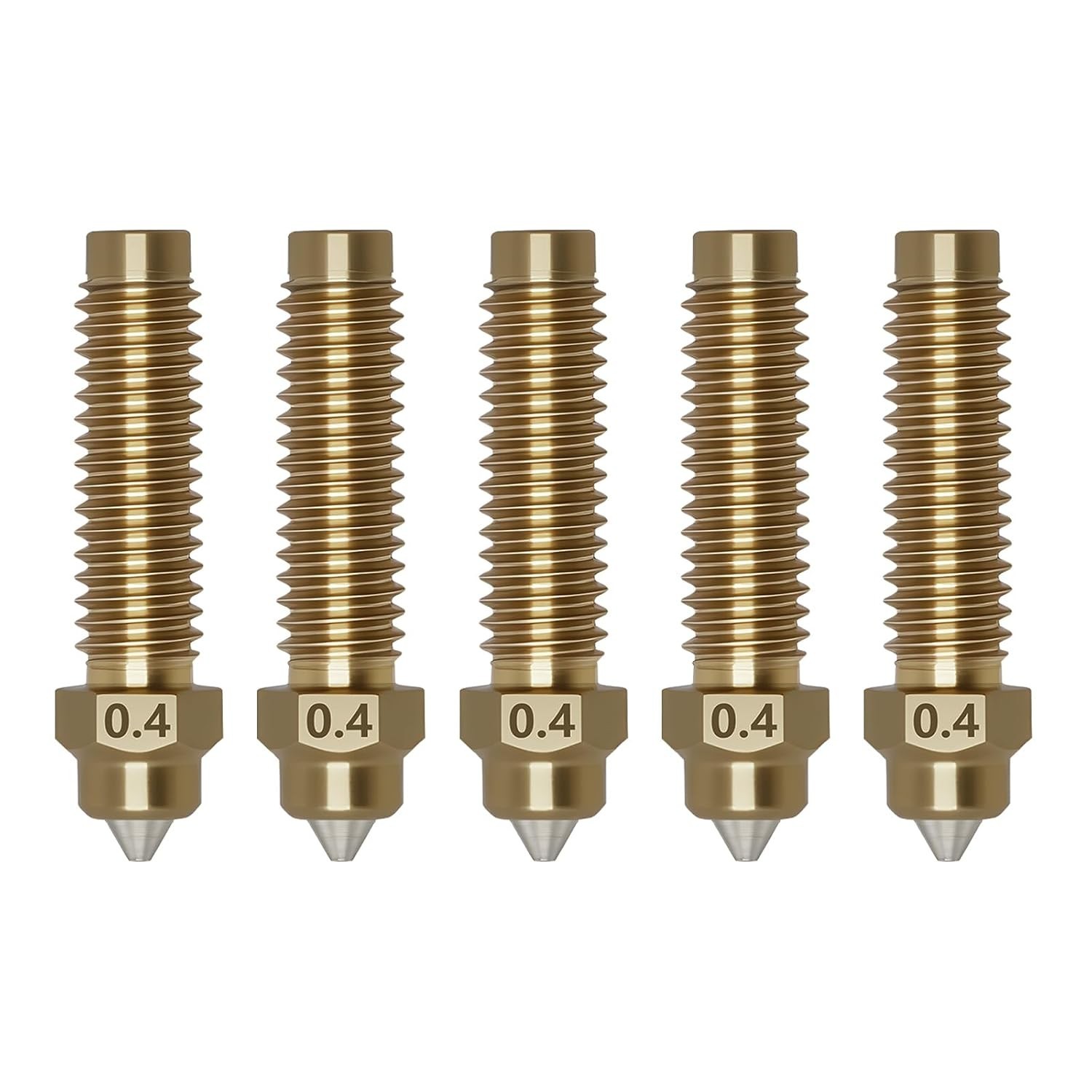 5PCS 0.4mm Nozzles for Centauri Carbon/2, 3D Printer Copper Alloy Hardened Steel
