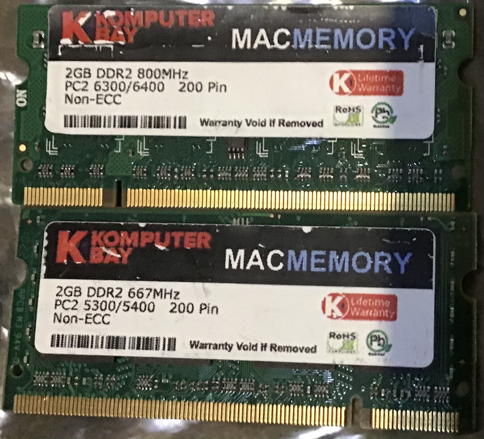 Komputerbay MACMEMORY 4GB Kit 2x 2GB Modules PC5300 DDR2 Works iMac Macbook Pro