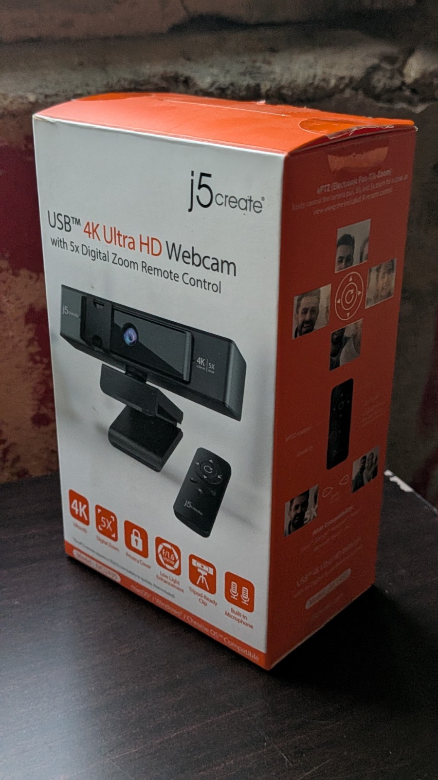 Ultra 4k HD J5create Webcam JVCU435 USB w/ Remote 5X Zoom Privacy Cover