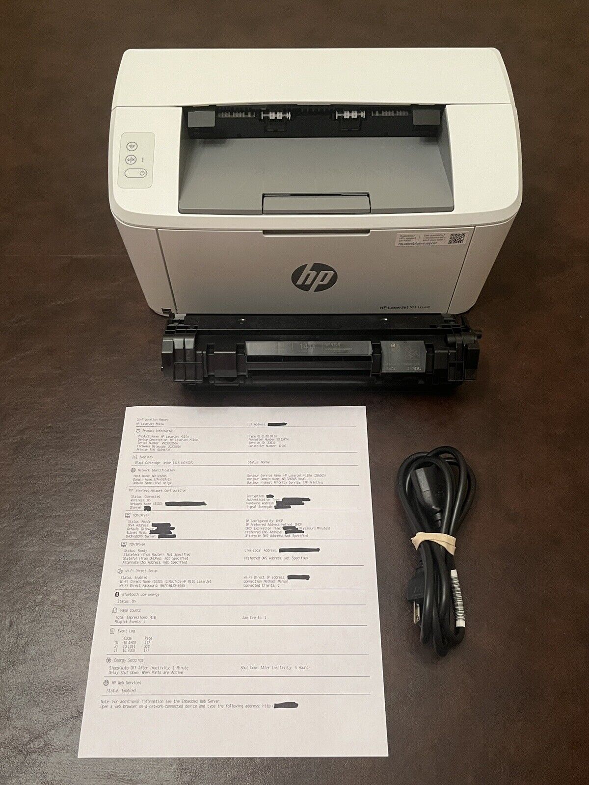 HP LaserJet M110w Monochrome Laser Printer | New 100% Toner | 418 Pages Total