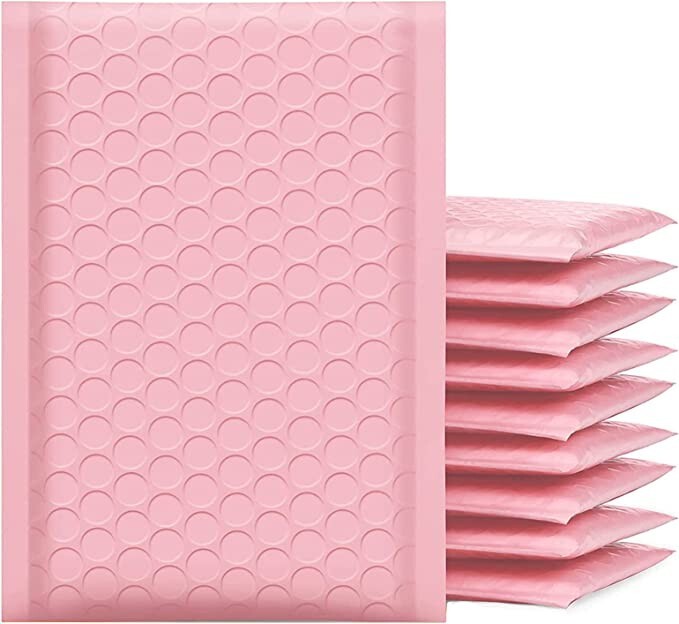 SuperPackage® 500 #000  4 X 7  Poly Bubble Mailers Padded Envelopes -Light Pink