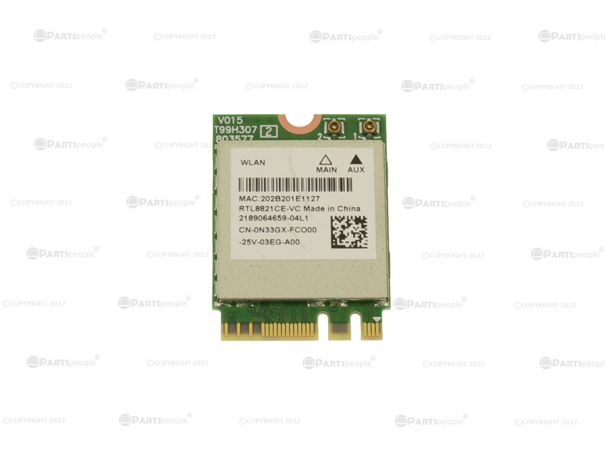 Dell OEM Realtek RTL8821CE WLAN WiFi 802.11ac Bluetooth 5.0 M.2 Card N33GX