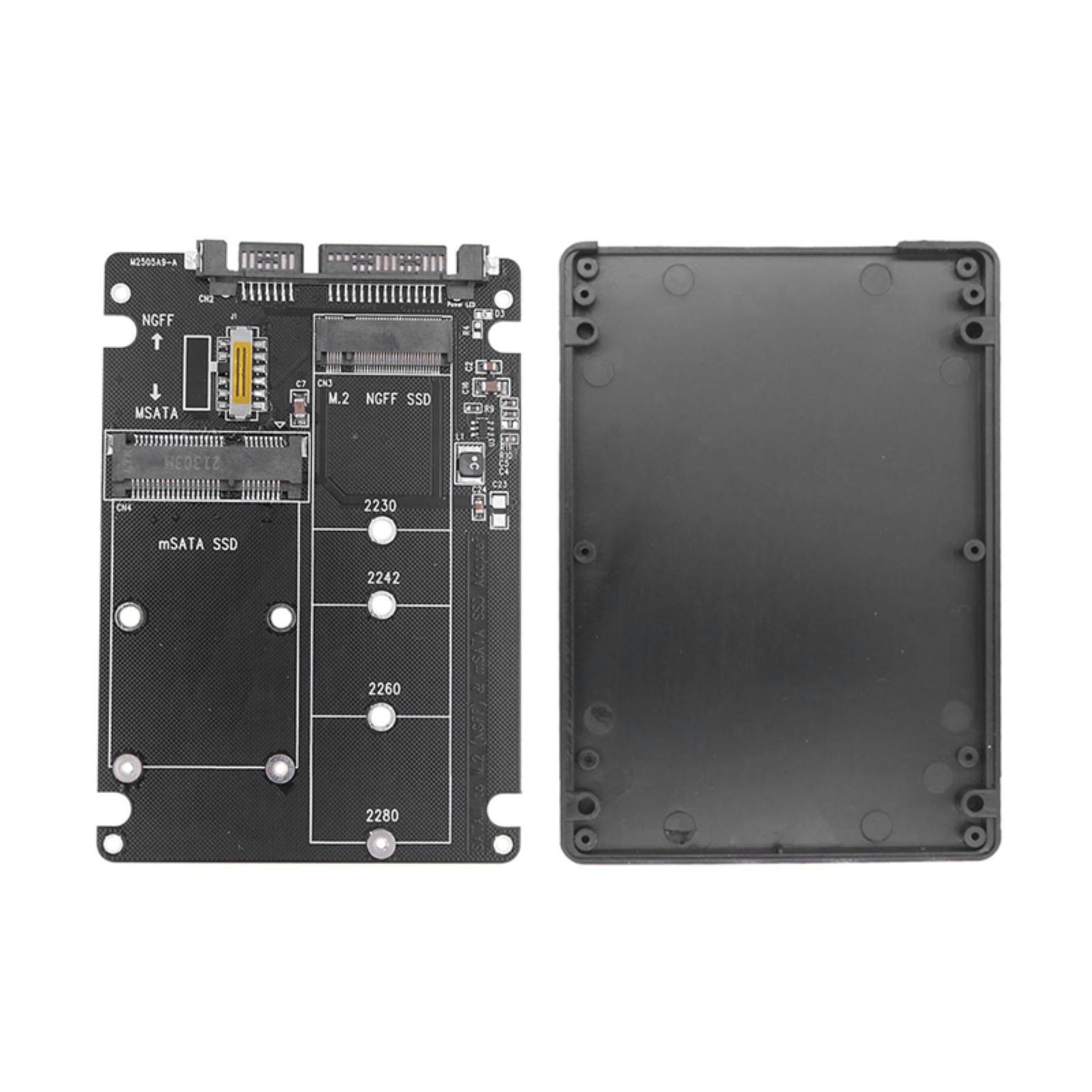 1PCS 10 * 7 * 0.7 cm MSATA/M.2 NGFF to SATA III Adapter 2 in 1 Converter