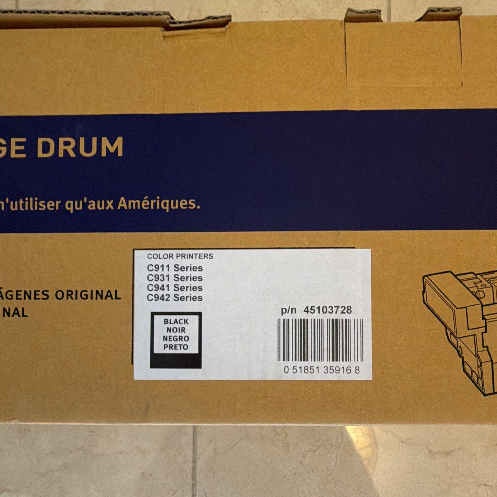 New Sealed OKI Genuine Black Image Drum for C911 C931 C941 C942 Series 45103728