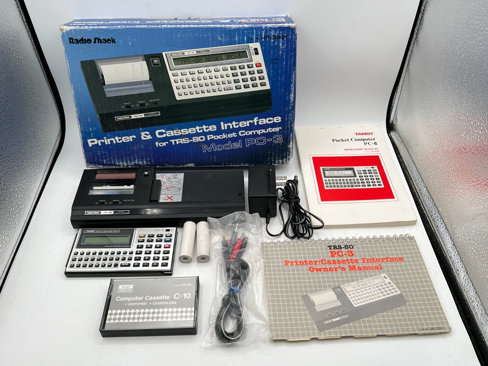 Vintage Tandy Pocket Computer PC-8 w/ Radio Shack Printer & Cassette Interface