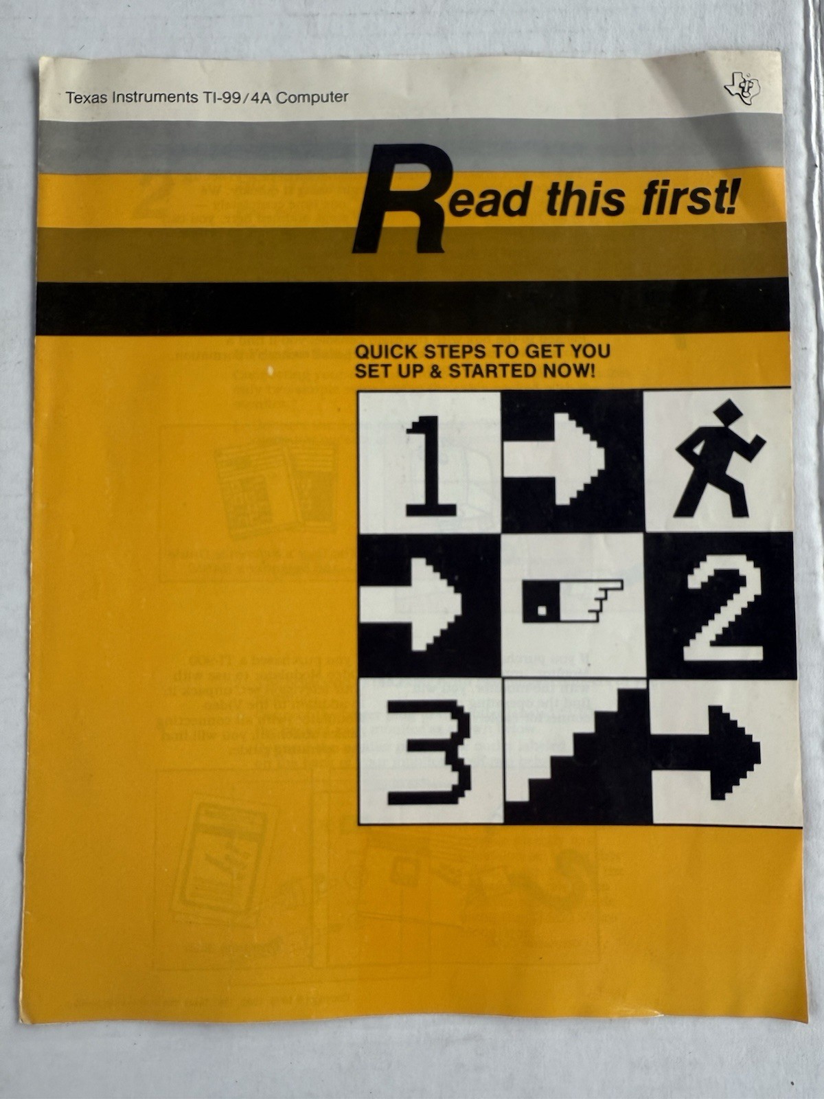 TI 99/4A Computer Texas Read This First Pamphlet Manual Paperwork Vintage 1981