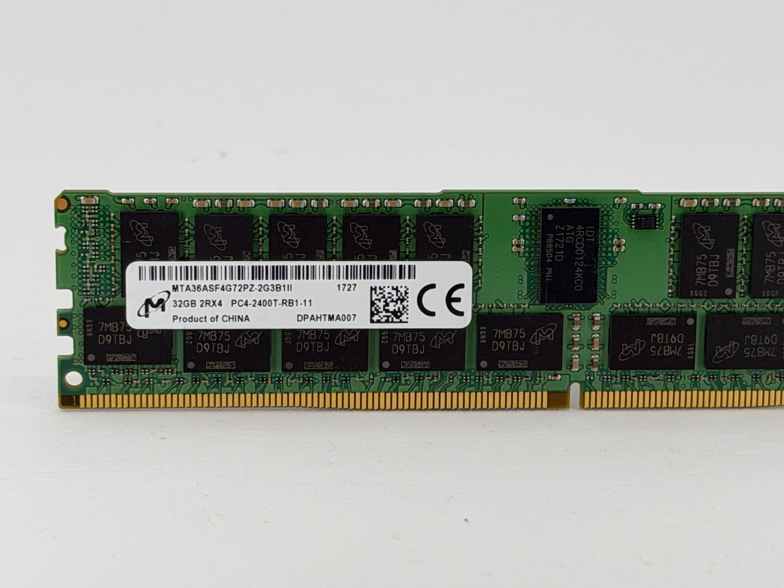 Micron 32GB DDR4 2400MHz RDIMM Server Memory (MTA36ASF4G72PZ-2G3B1) - Preowned