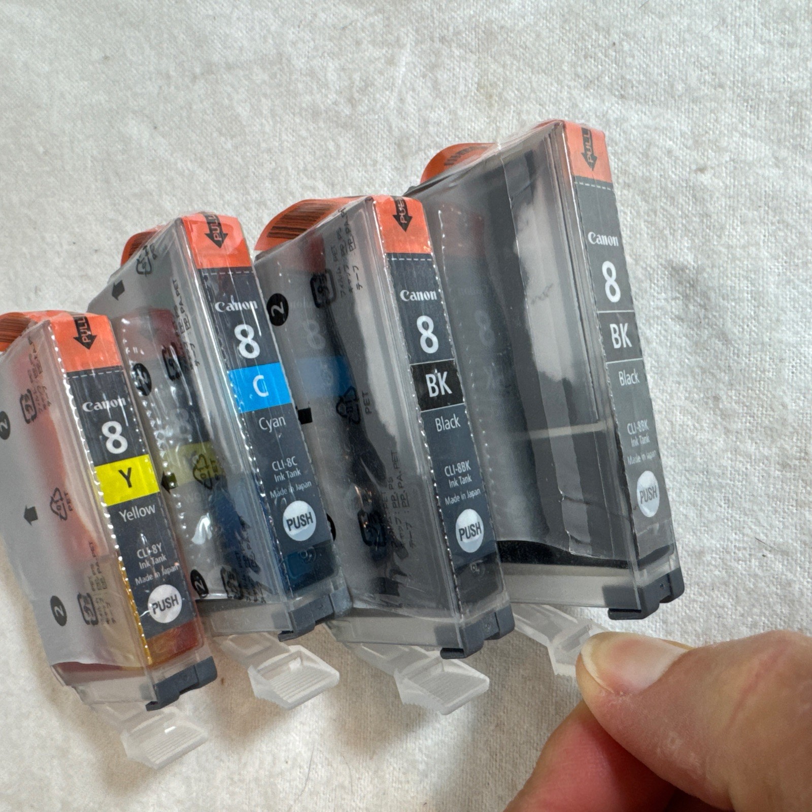 Genuine Canon CLI-8 Ink Cartridges - Set of 4 -  Pro9000 Printer Cyan Blk Yellow