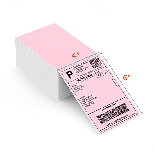 4x6 Pink Thermal Shipping Labels - 500 Sheets for Safe & Clear Printing
