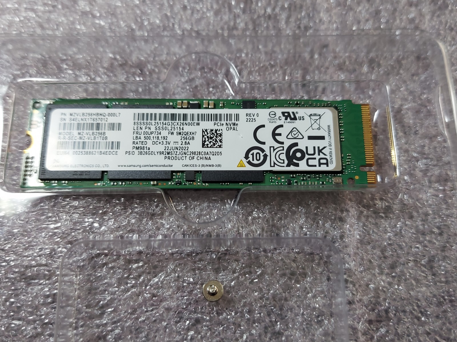 Tested GOOD Samsung PM981a 256GB M.2 2280 PCle NVMe SSD Solid State Drive