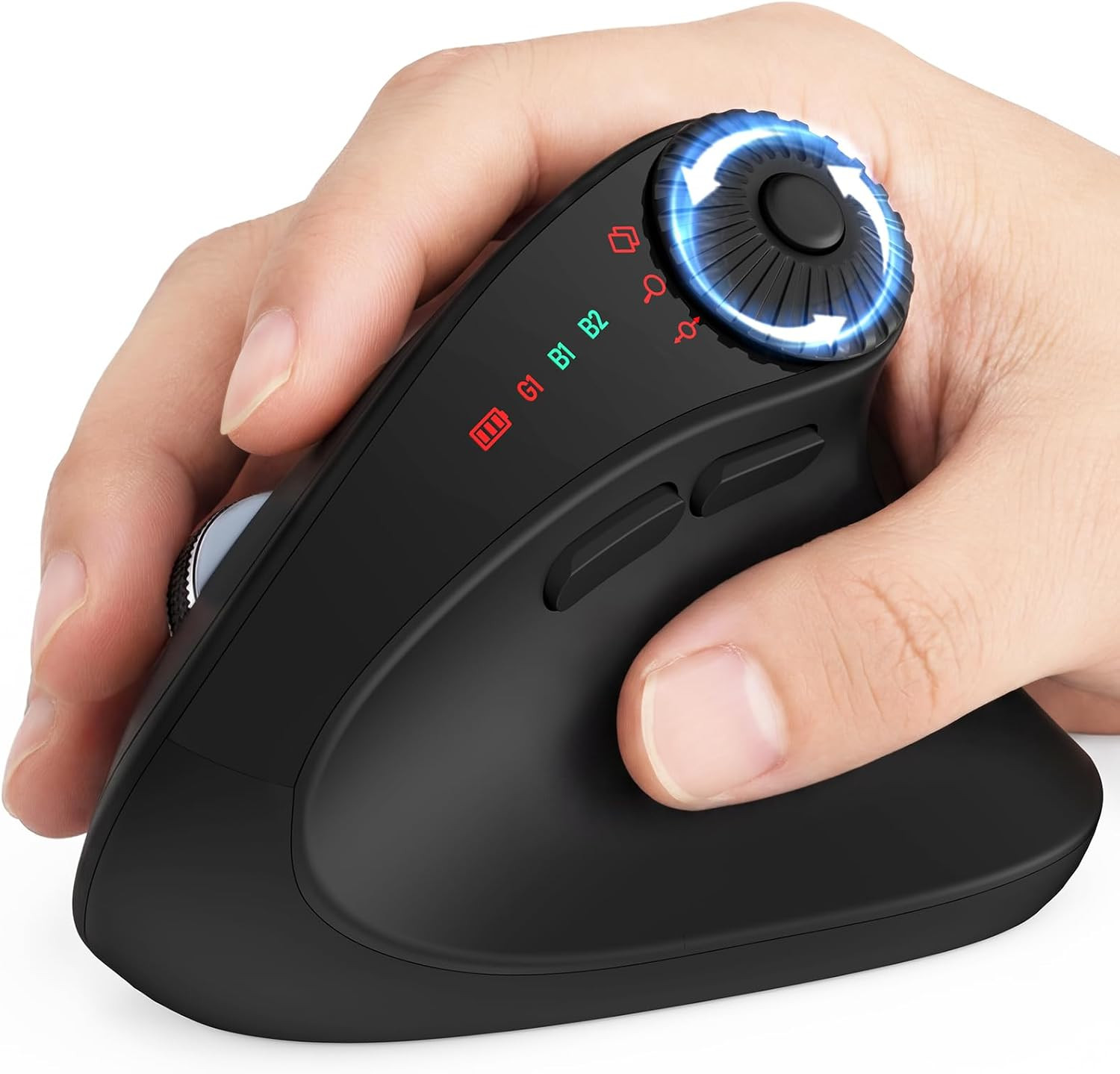 MAM51 Ergonomic Mouse, Bluetooth Mouse with Side Scroll Wheel | Wireless Mouse f