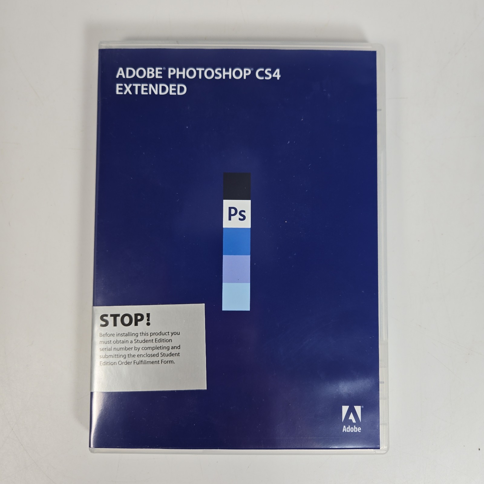Adobe Photoshop CS4 Extended Student Windows Retail Version 2 Disc w/ Serial #