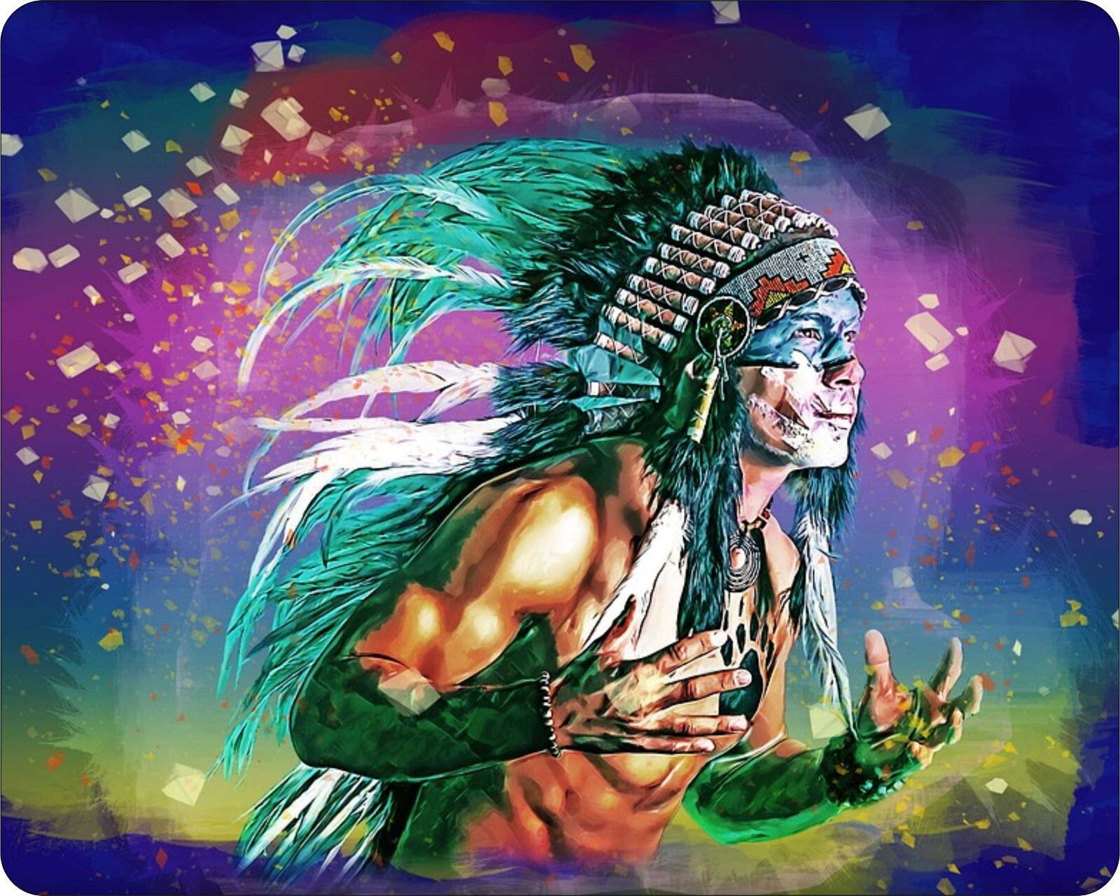 Native American Indian Fantasy Art Painting Novelty Mouse Pad Stunning