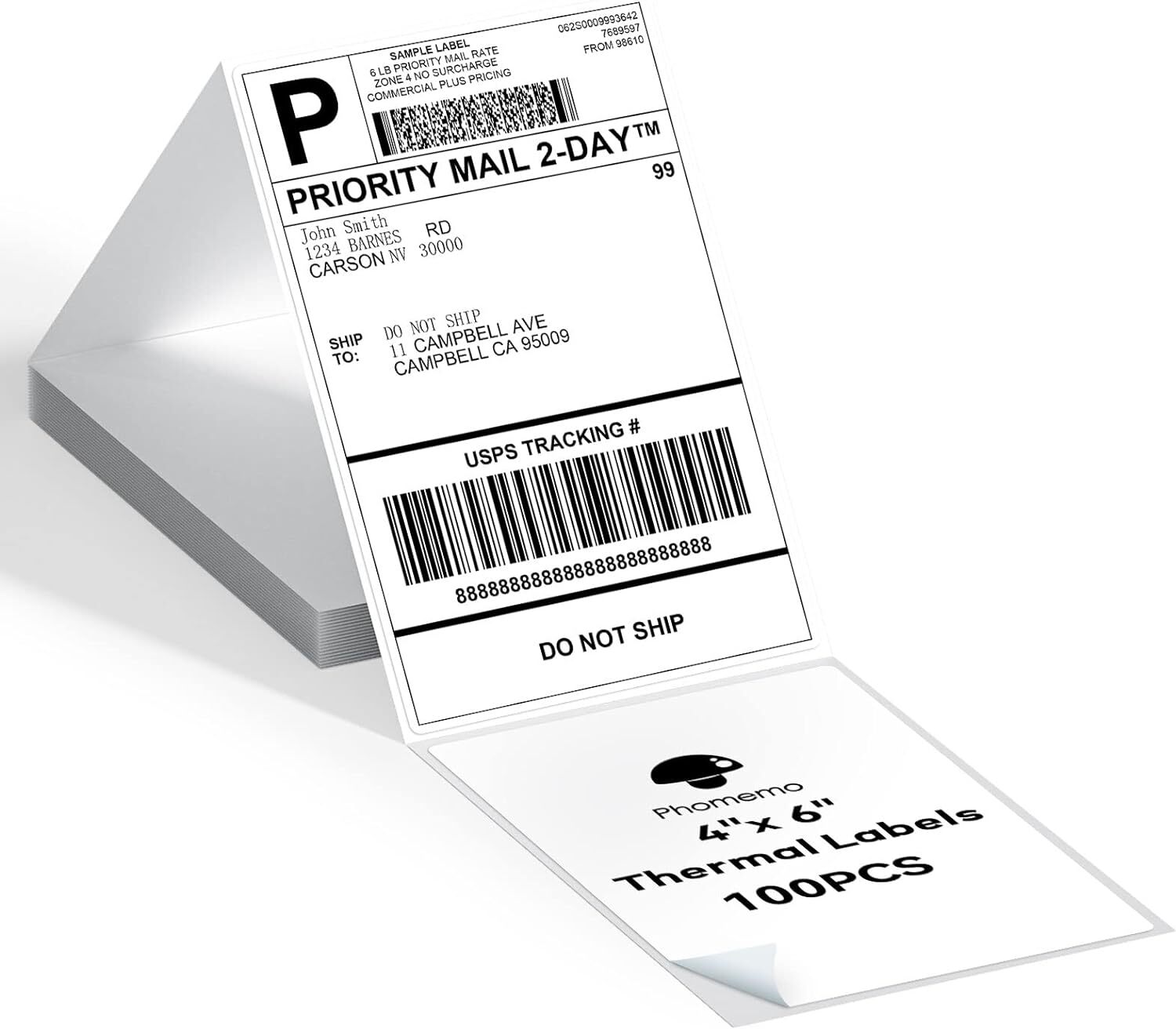 4x6 Direct Thermal Shipping Label 500/1000PCS for VRETTI MUNBYN Phomemo Lot