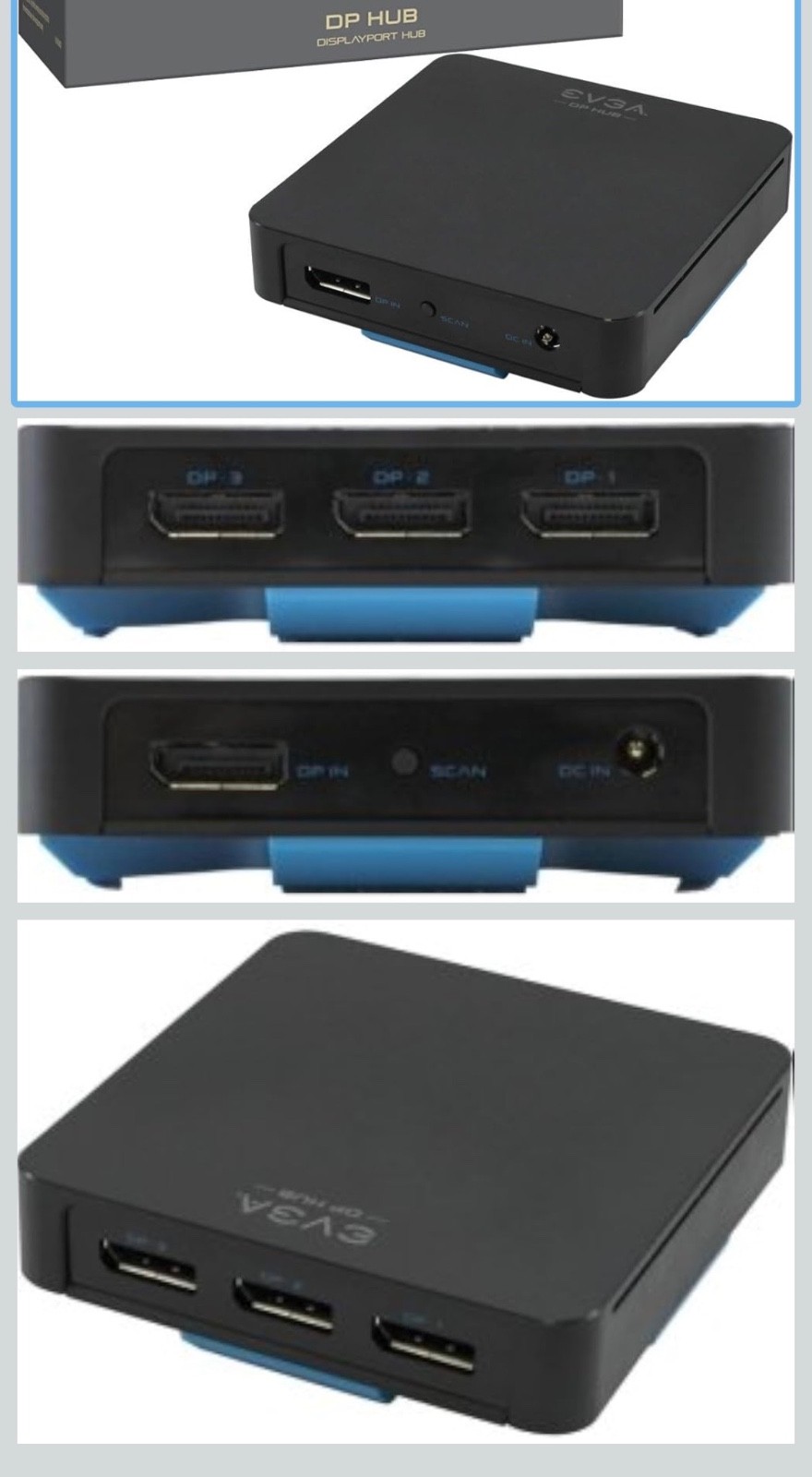 EVGA DisplayPort MST Hub 200-DP-1301-L1 1x DP to 3x DP 4K w/ AC Power