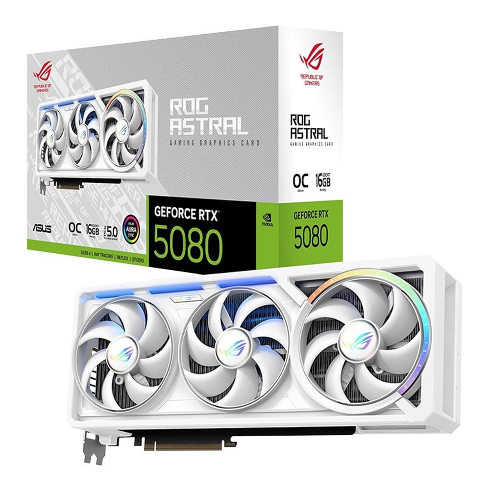 ASUS ROG Astral GeForce RTX 5080 16GB GDDR7 White OC Edition Graphics Card - NEW