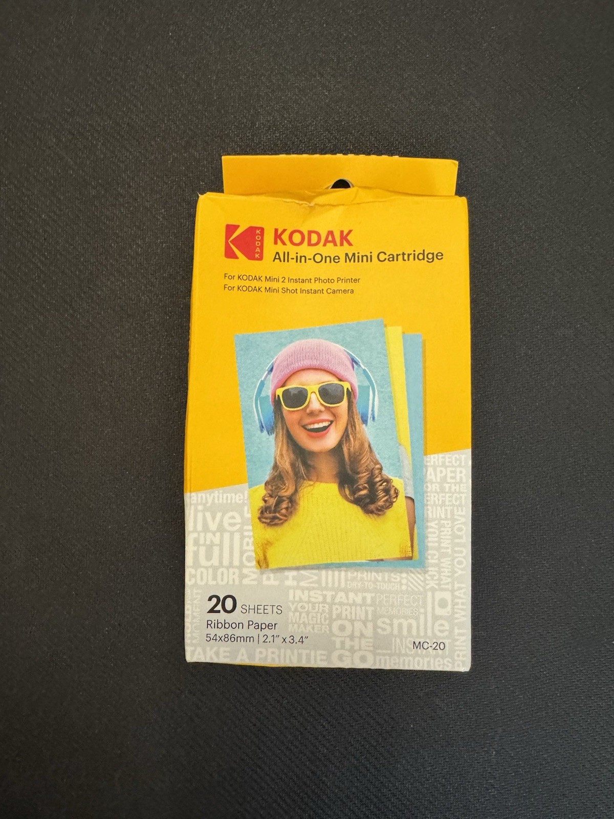 Kodak MC-20 Mini Cartridge Glossy Ribbon Paper 20 Sheets for Mini 2/Shot