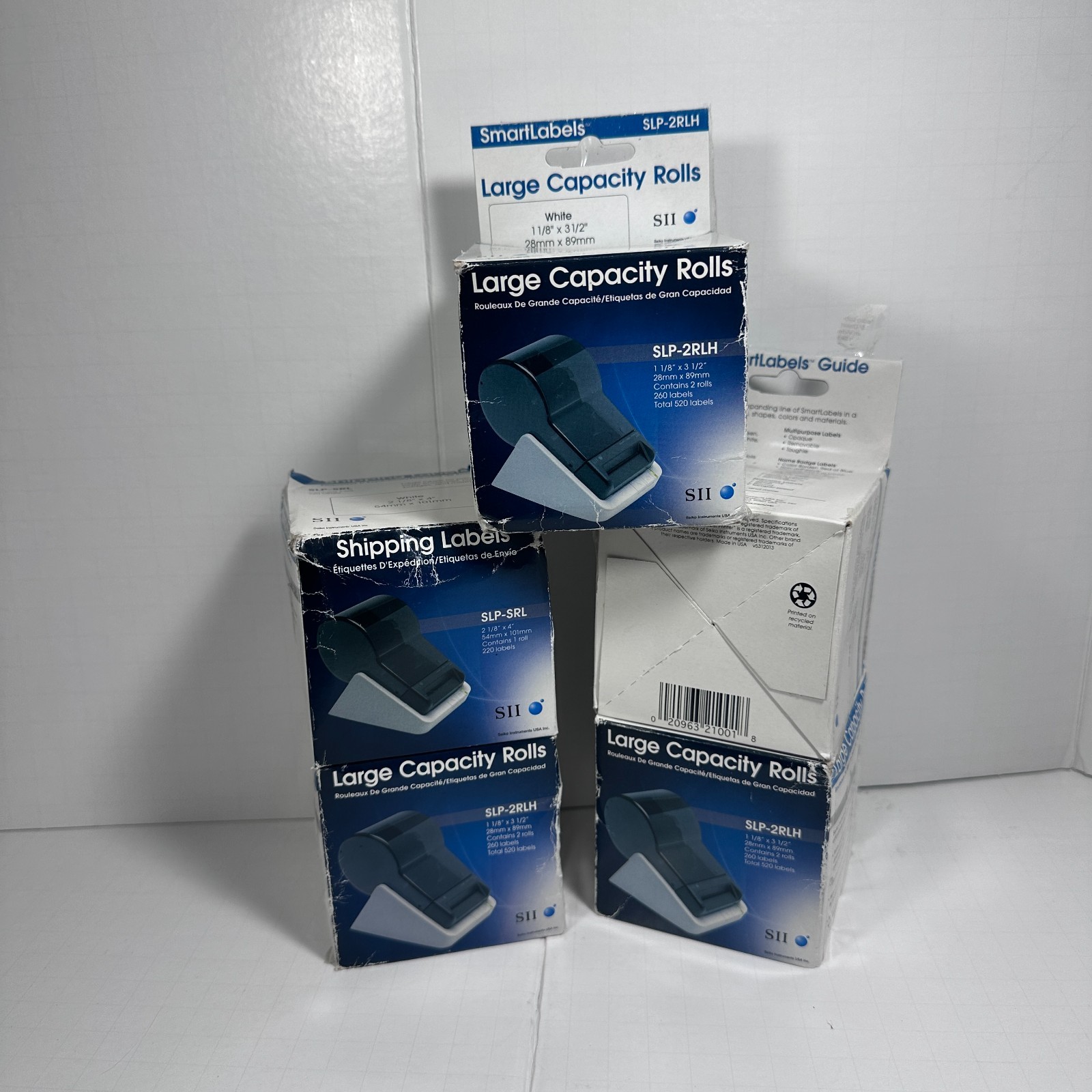 Seiko SLP-2RLH Labels Bulk Lot 4X Boxes (Total 2,080 Labels) 1-1/8" x 3-1/2"