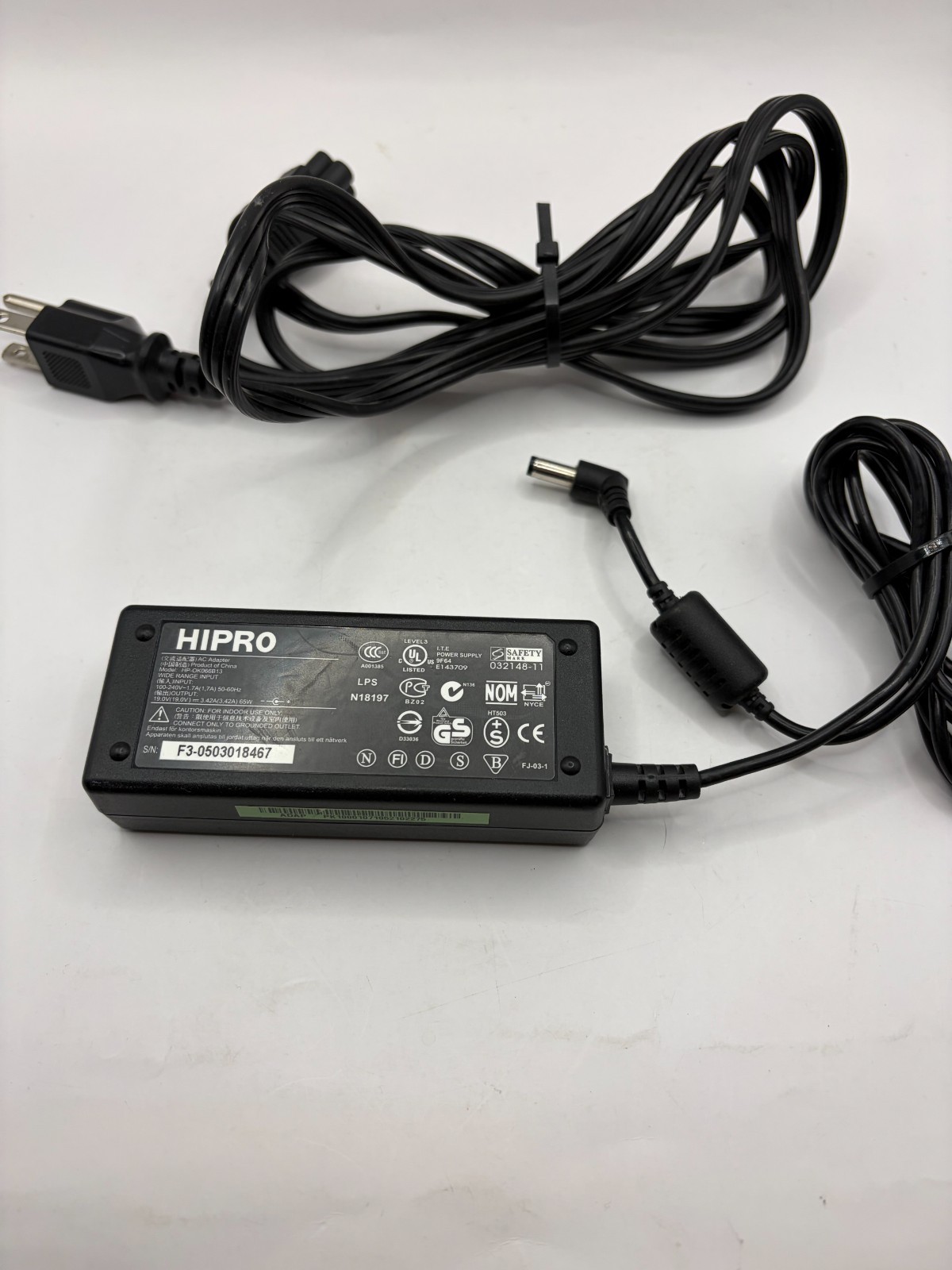 Genuine HIPRO HP-OK066B13 5.5*2.5mm 19V 3.42A 65W Power Supply Adapter Charger