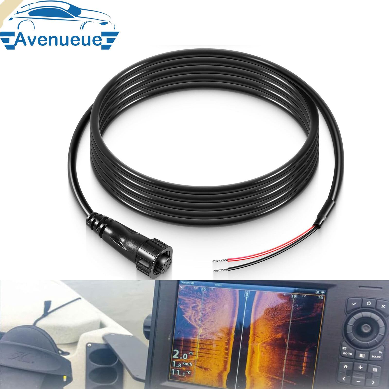 720085-1 Power Cable 6 Feet, PC12 Power Cord 8-Pin for Humminbird Solix & Onix