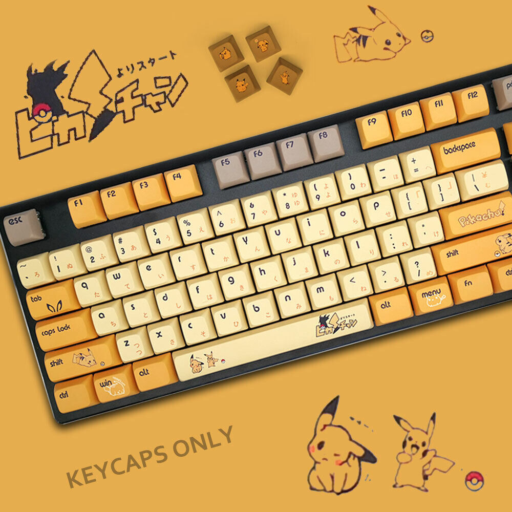 108 PBT Japanese Anime Thick XDA Keycaps Set Fit Cherry MX Mechanical Keyboard