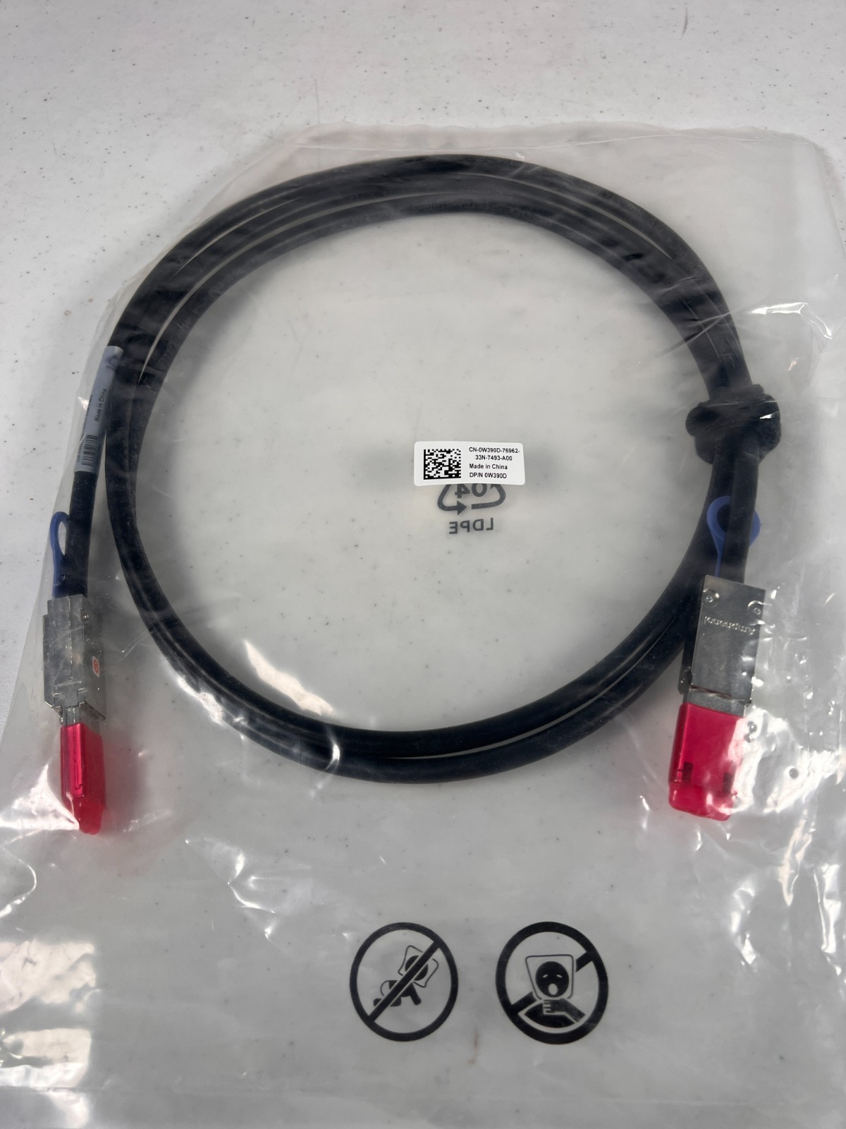 Dell OEM 2M Mini-SAS to Mini-SAS Cable W390D