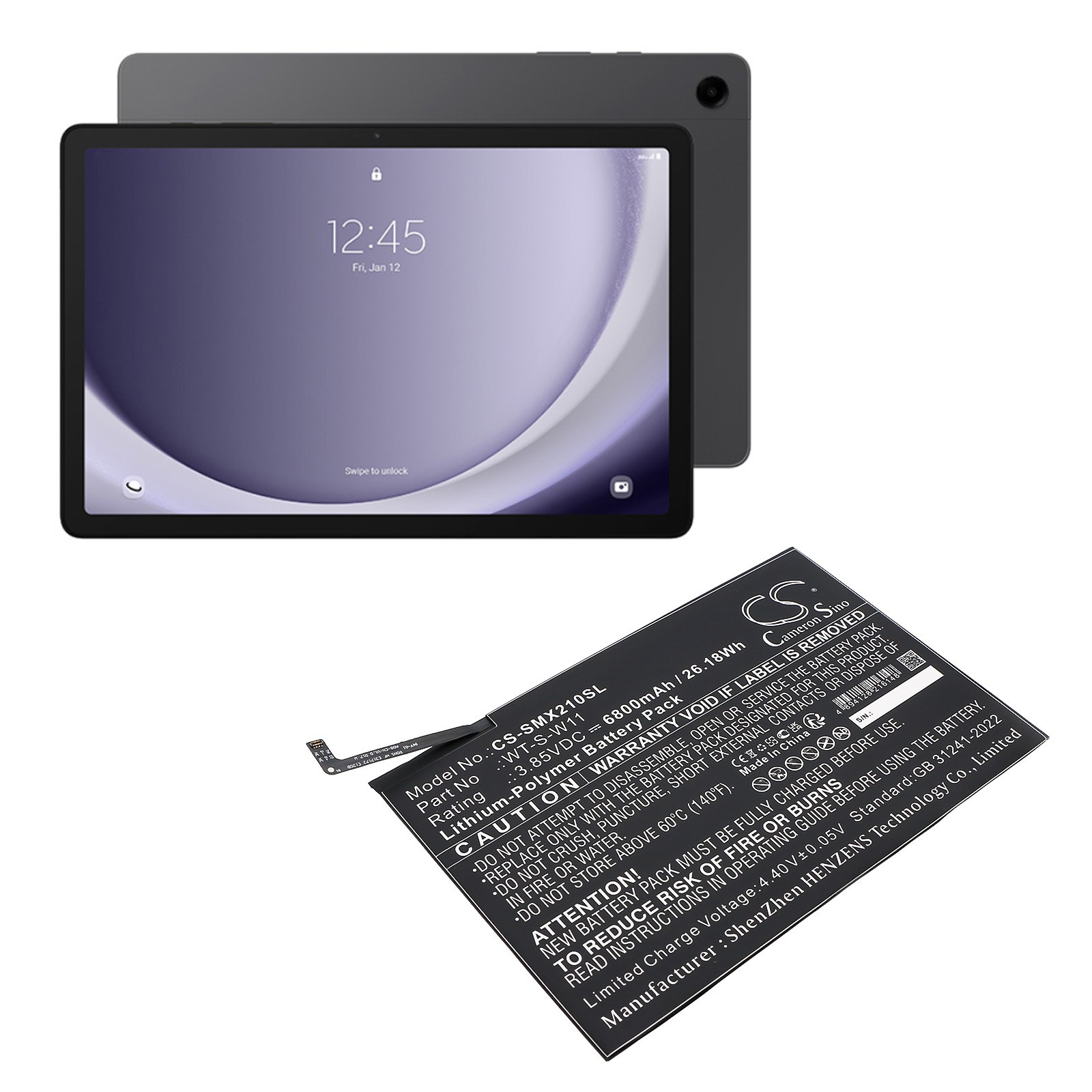 Batterie 6800mAh Type WT-S-W11 For Samsung Galaxy Tab A9+ 5G 11 SM-X210 SM-X216