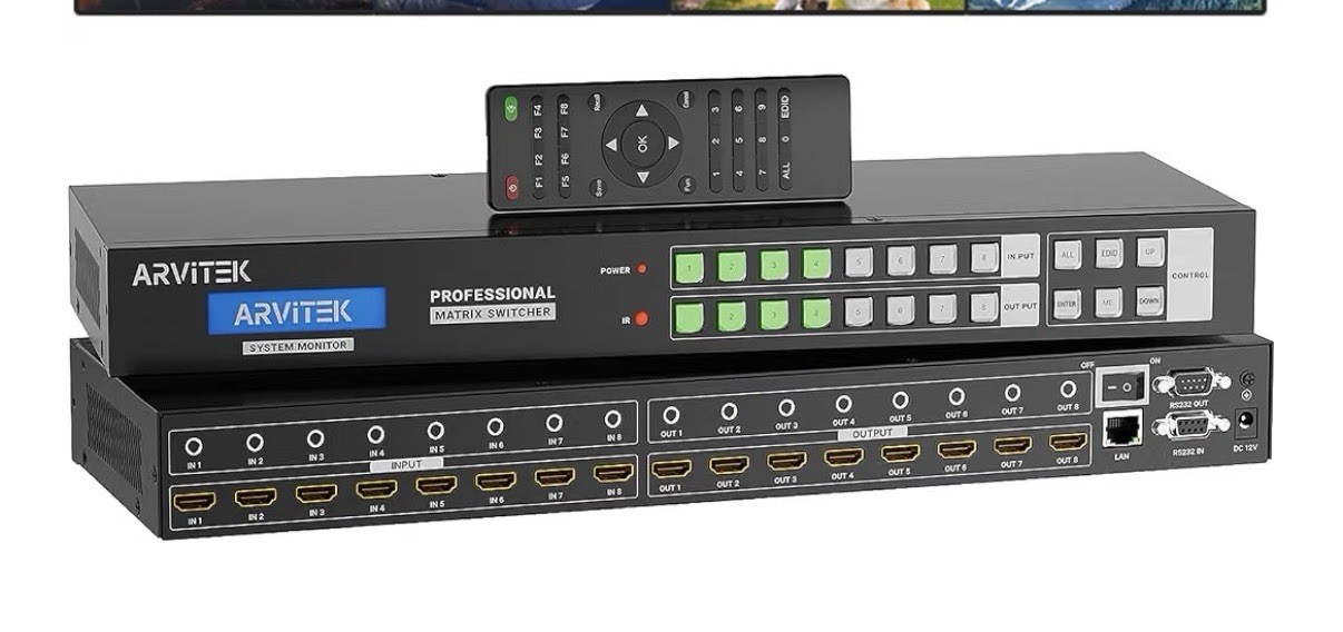 8x8 4K Seamless HDMI Matrix Switch with Web GUI, Customised Video Wall Contro...