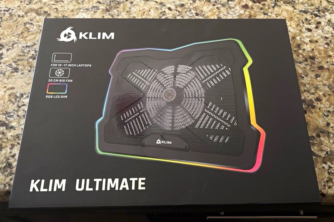 KLIM Ultimate - RGB Laptop Cooling Pad with LED Rim - NEW - Gaming Laptop 17in