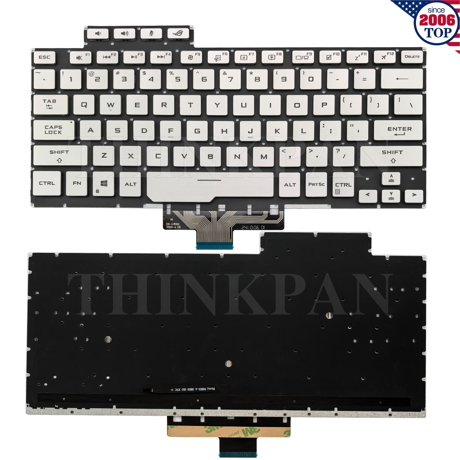 New US Backlit Keyboard For ASUS ROG Zephyrus G14 GA401 GA401U Replacement