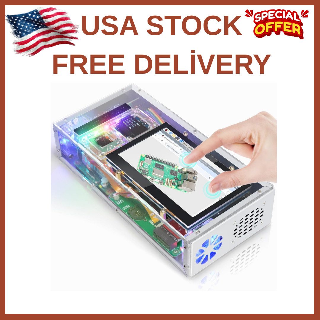 Raspberry Pi 5 Case with Screen (4.3'' Touchscreen), with Screen 128GB SSD