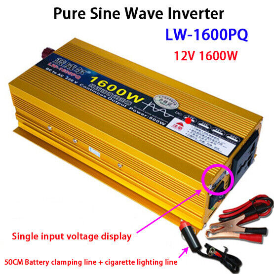 DC12V 24V 48V 60V To AC 220V Brand New LW-1600PQ Pure Sine Wave Inverter 1600W