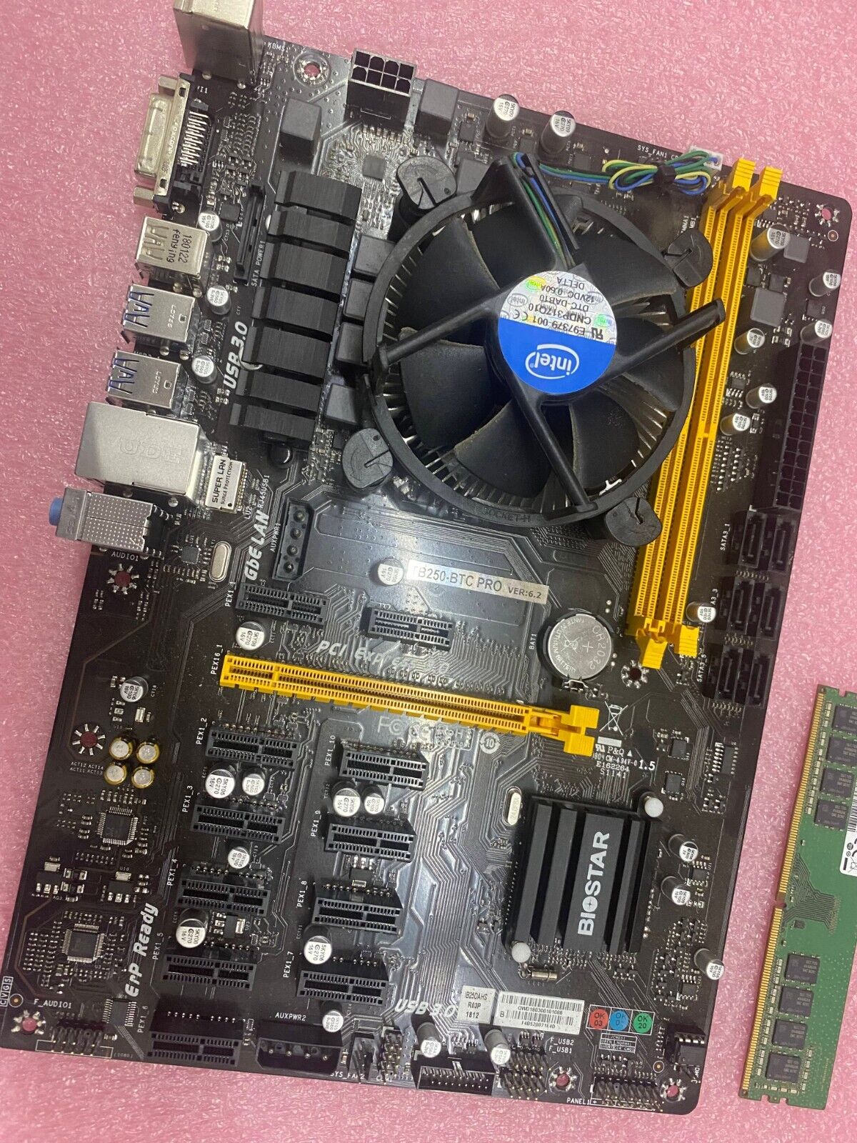 BIOSTAR TB250-BTC Pro Motherboard with Intel i5 6600T/fan and 8GB DDR4