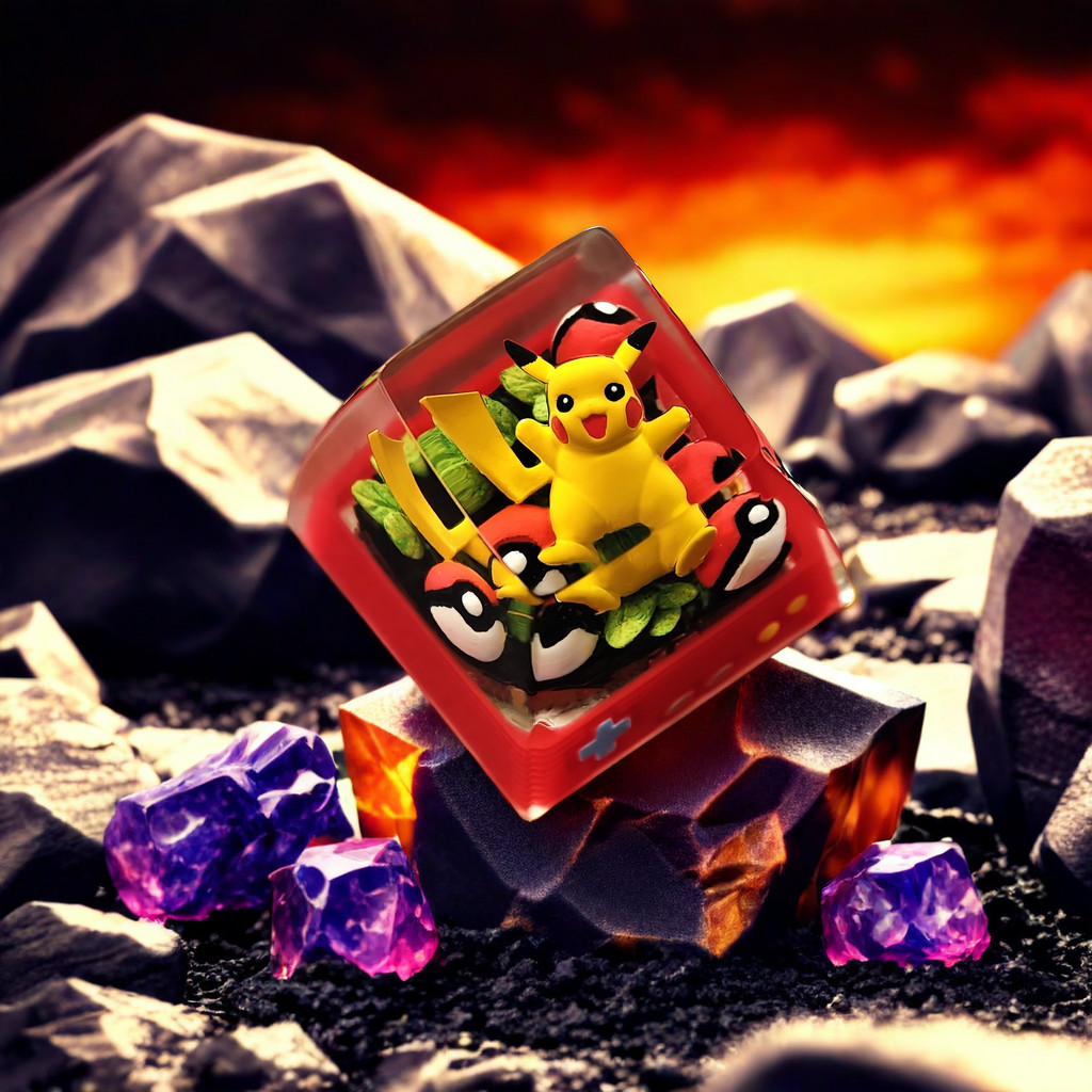 Pokemon Resin Keycap 3d Translucent For Mechanical Keyboard