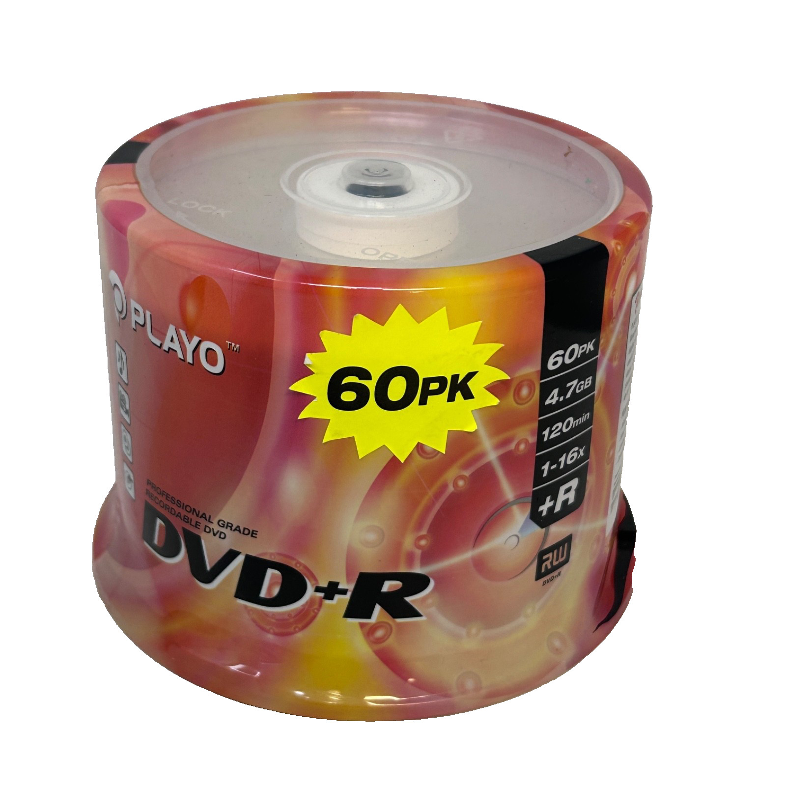 PLAYO DVD+R 60 Pack Professional Grade Recordable 4.7GB 120min 1-16X