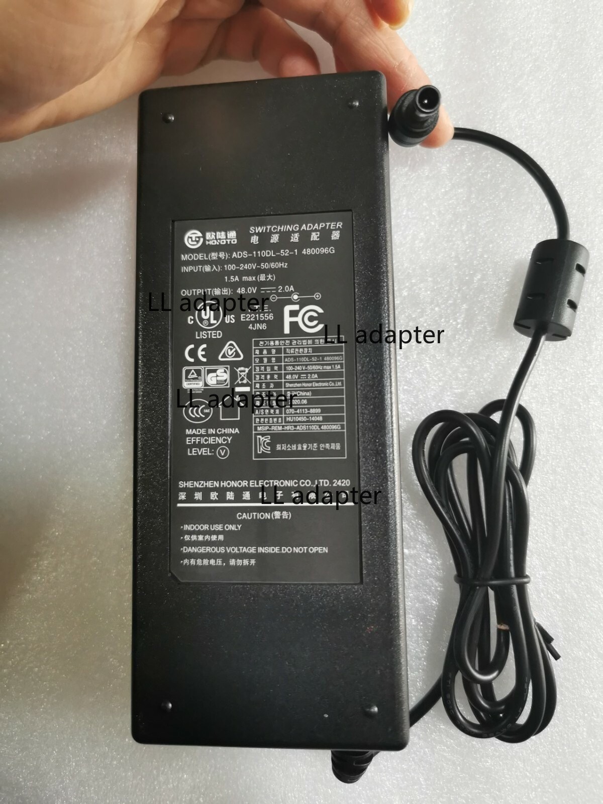 New Original Hoioto 48V AC Adapter&Cord For ZOSI H.265+ 8CH POE 5MP NVR Recorder