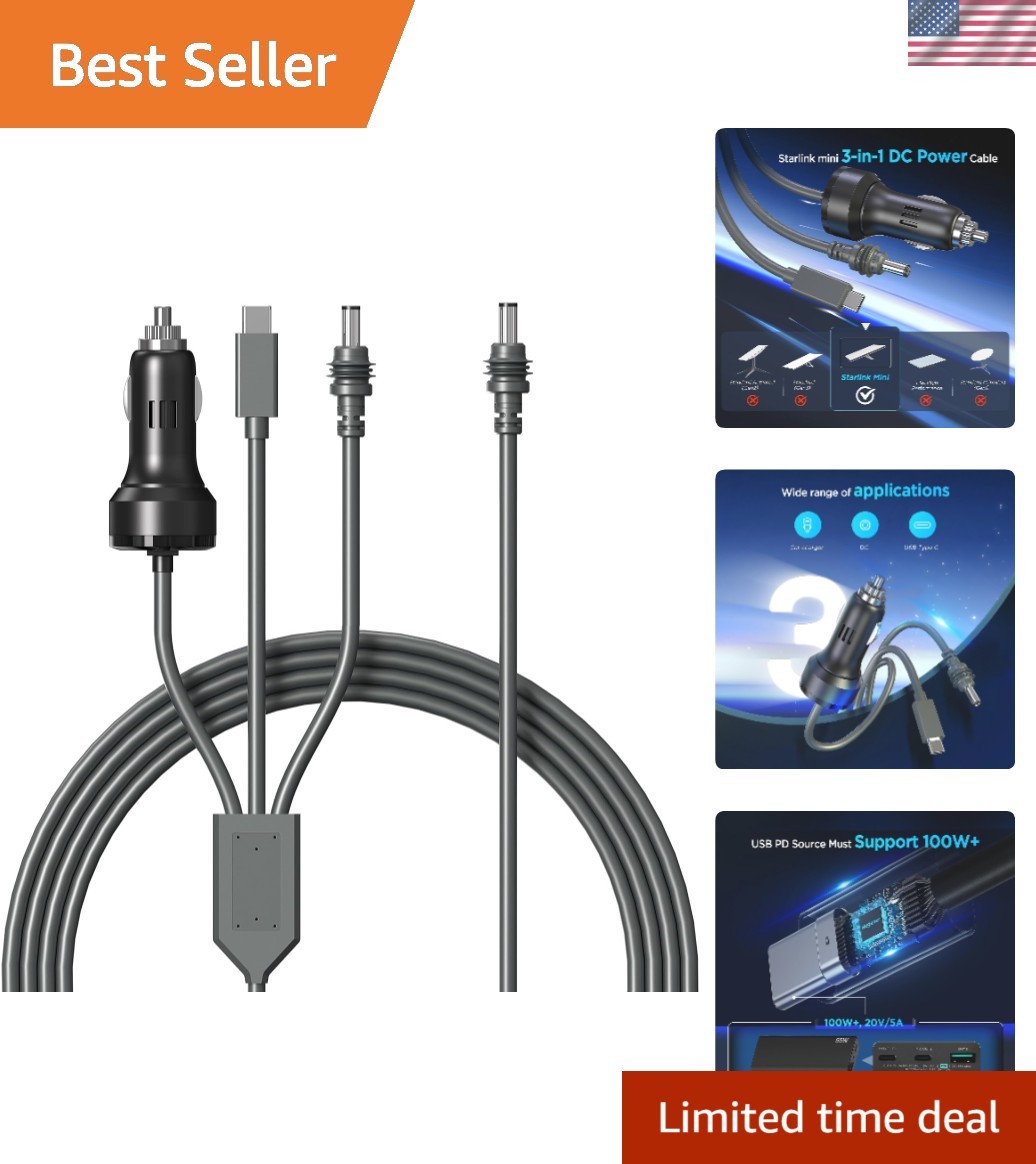 3 in 1 Starlink Mini Cable 16.4FT/ 5M