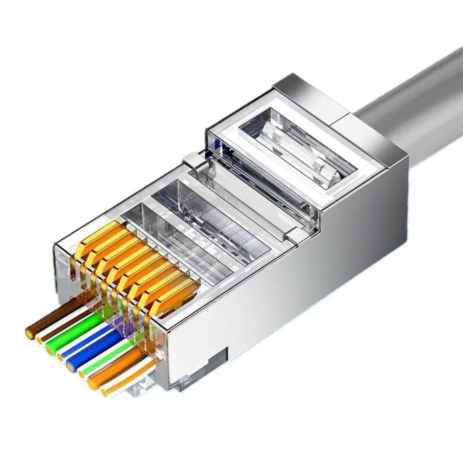 ZOERAX RJ45 Cat6 Pass Through Connectors Modular Plugs UTP Ethernet